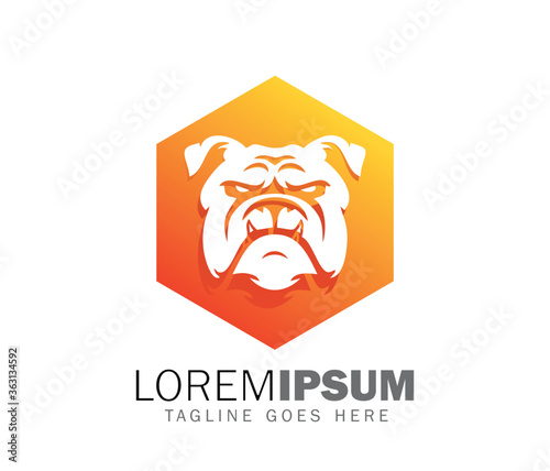 a vector illustration of Bulldog Logo Sign 