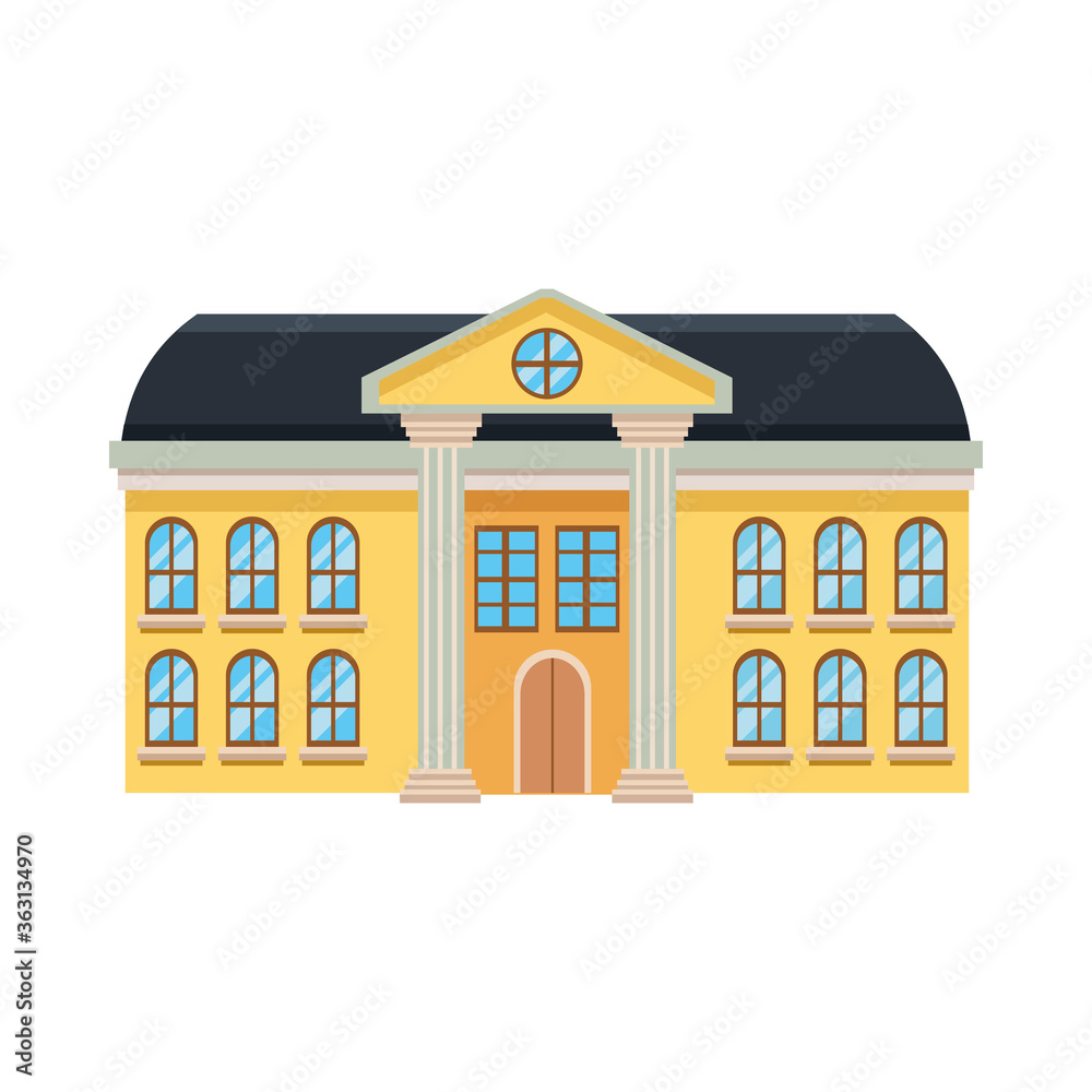 elementary school facade scene icon elementary school facade scene icon