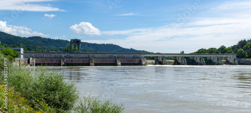 hydroelectric power plant on the Rhine River in Bad Saeckingen in southern Germany photo