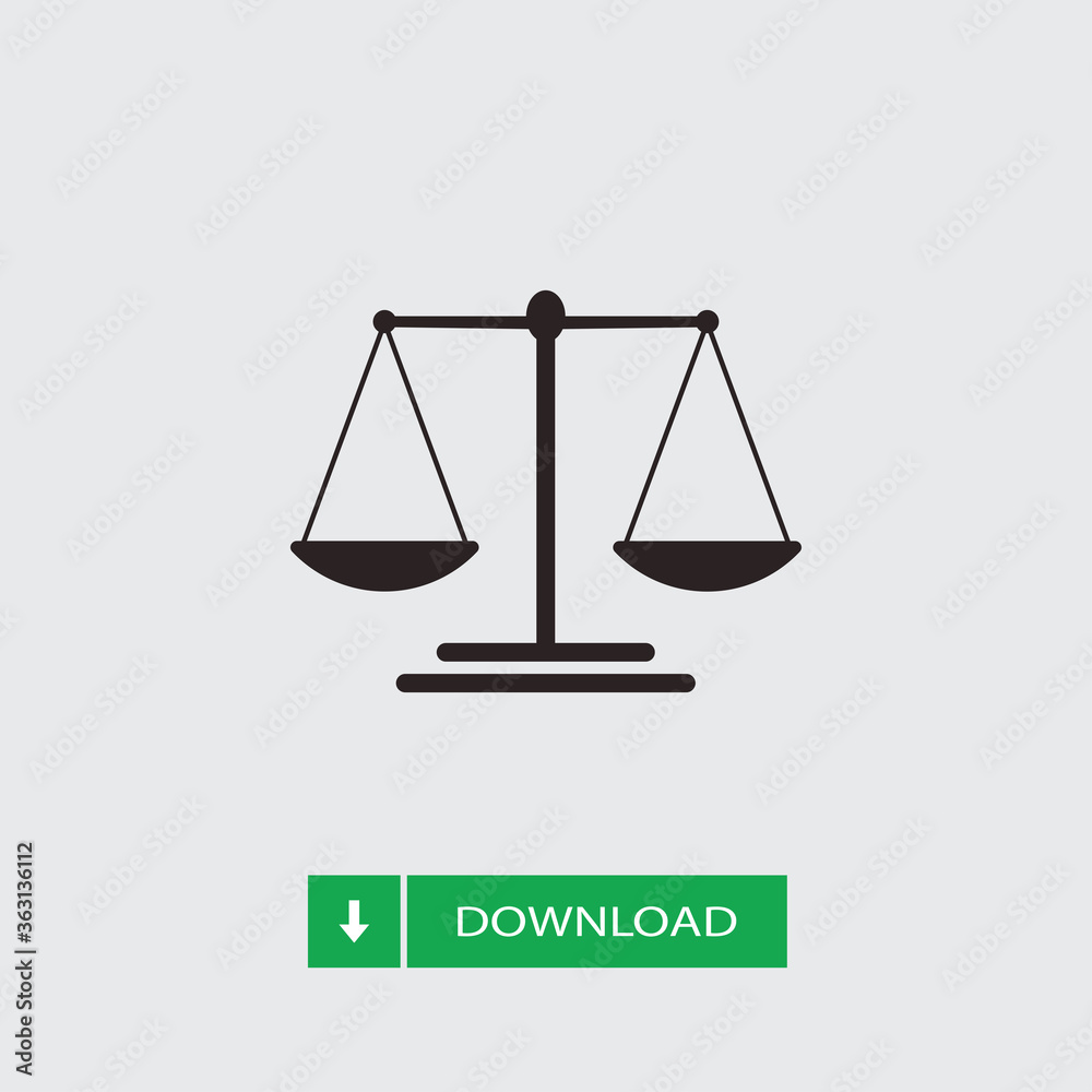 Scale icon vector. Balance sign Scale icon vector. Balance sign