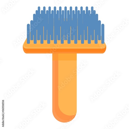 Groomer pet steel brush icon. Cartoon of groomer pet steel brush vector icon for web design isolated on white background