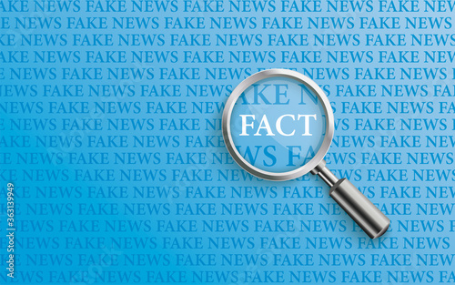 Loupe Blue Screen Fake News Fact