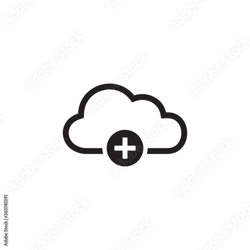 cloud plus icon , cloud data and service icon
