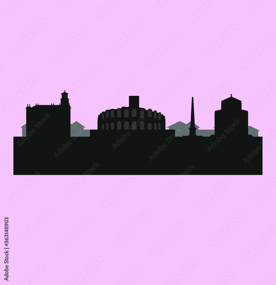 Naklejka premium Arles city skyline in France