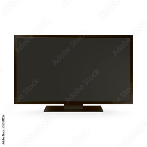 Blank television screen isolated on white background. Monitor screen for computer illustrations.