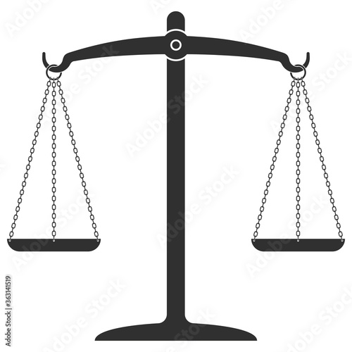 Scales balance. Vector illustration isolated on white.