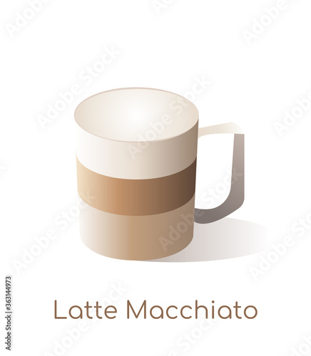 coffee cup latte macchiato vector illustration