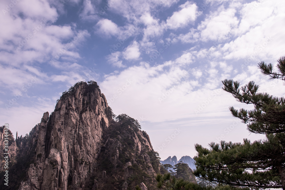 Wonderful and curious sea of clouds and beautiful Huangshan mountain landscape in China. Wonderful and curious sea of clouds and beautiful Huangshan mountain landscape in China.