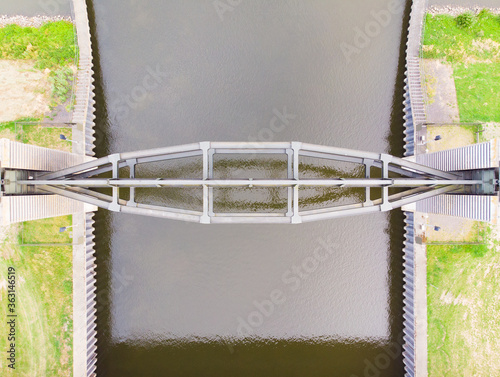 a flood lock in a canal in a polder in the Netherlands