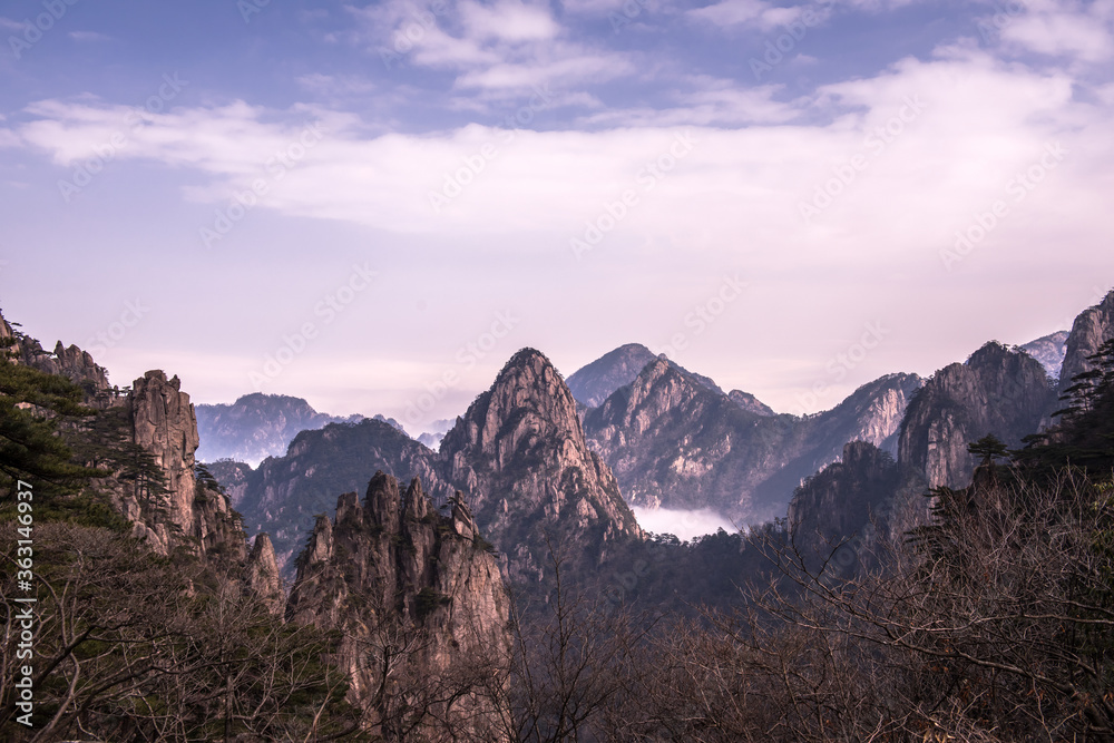 Wonderful and curious sea of clouds and beautiful Huangshan mountain landscape in China. Wonderful and curious sea of clouds and beautiful Huangshan mountain landscape in China.
