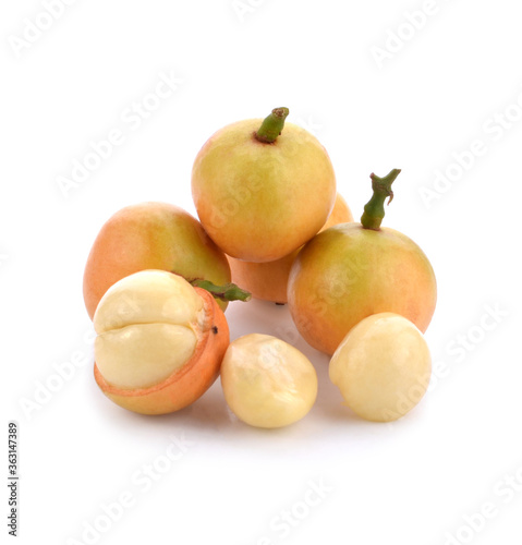 burmese grape tropical fruit isolated on white background