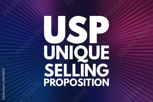 USP - Unique Selling Proposition acronym  business concept background