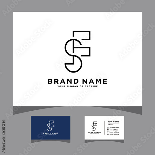 initials pnp logo with a business card vector