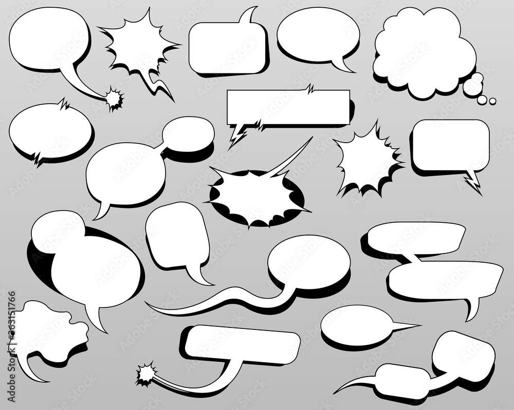 Fototapeta premium Cartoon oval discuss bubbles