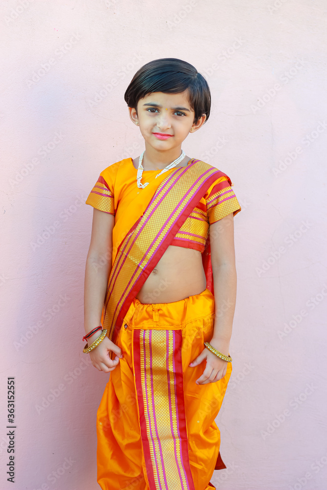 Cute Indian little girl on traditional wear Cute Indian little girl on traditional wear
