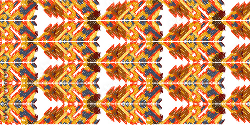 Drapery curves pagan tripe seamless pattern. Indian old surface background. Vector ornament.