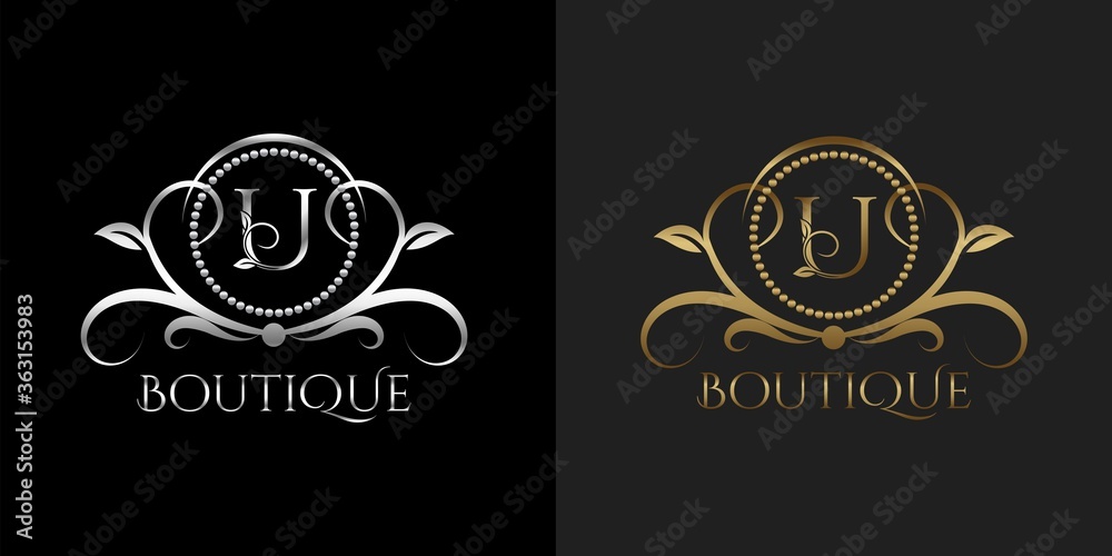 Luxury Logo Letter U Template Vector Circle for Restaurant, Royalty, Boutique, Cafe, Hotel, Heraldic, Jewelry, Fashion