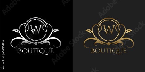 Luxury Logo Letter W Template Vector Circle for Restaurant, Royalty, Boutique, Cafe, Hotel, Heraldic, Jewelry, Fashion