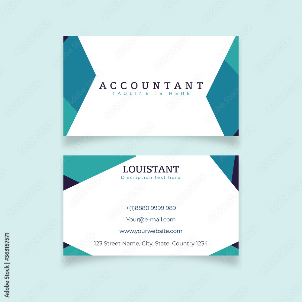 Naklejka premium Simple polygonal abstract design business card template