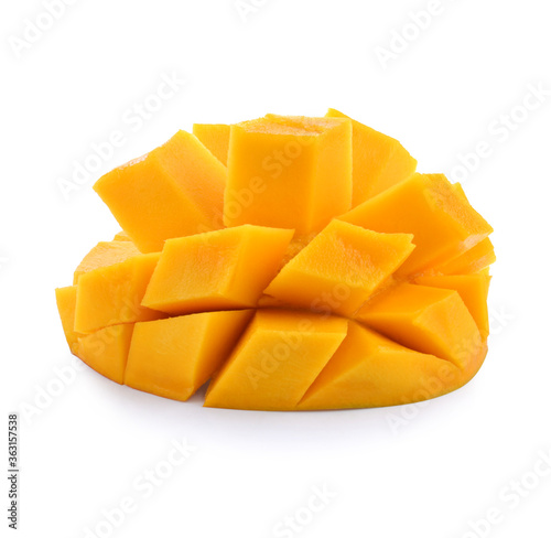 mango slice isolated on white background Clipping Path