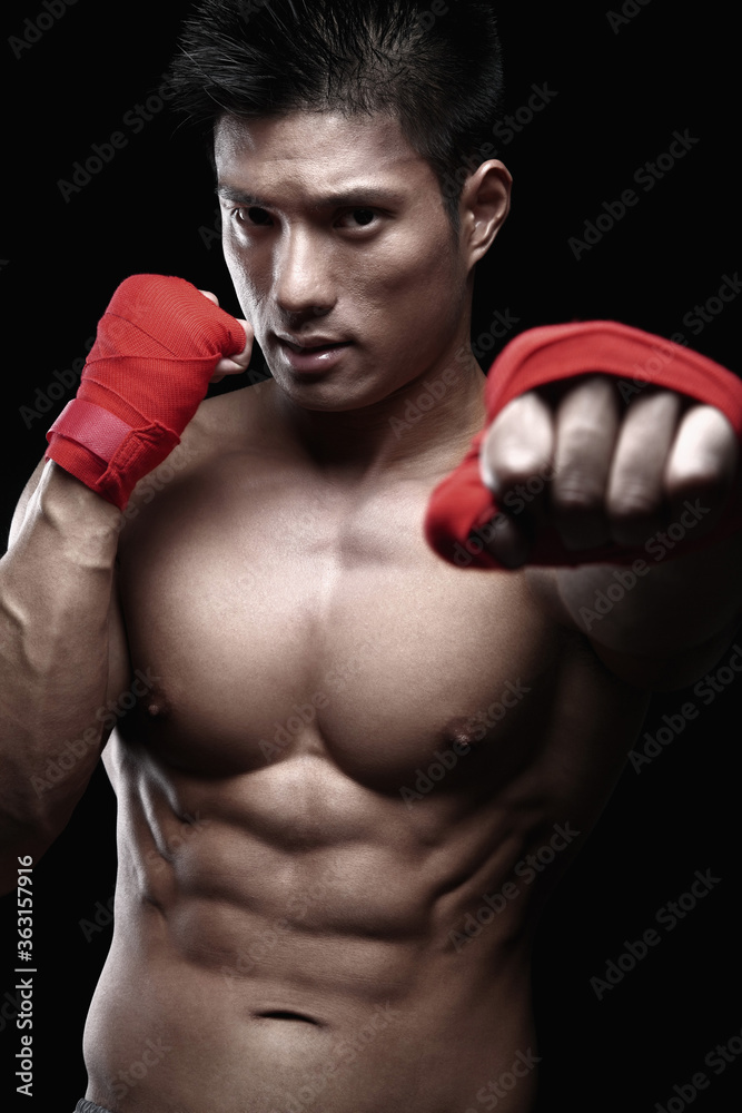 Man with his punching pose