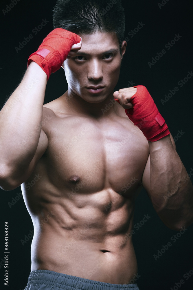 Man with his punching pose