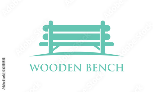 wooden bench logo vector illustration