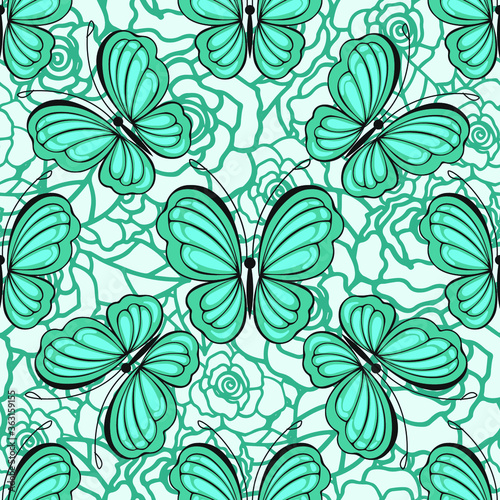 Seamless pattern of batterfiy