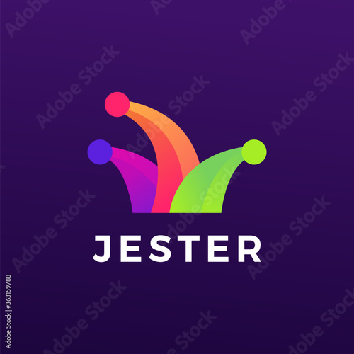 jester hat logo vector icon illustration