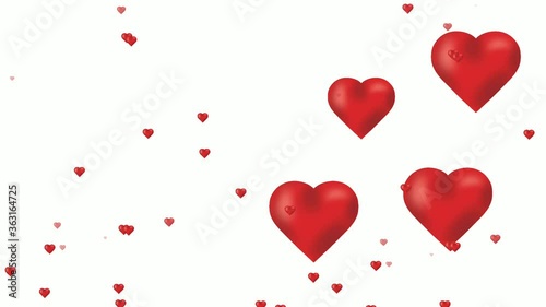 Red love animation with space text