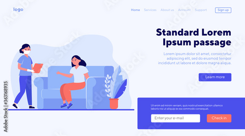 Patient waiting medical test result in hospital. Visiting doctor, nurse, clinic flat vector illustration. Medical examination, consultation concept for banner, website design or landing web page