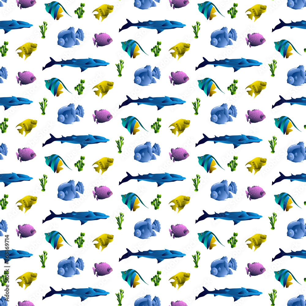 Obraz premium Fish Seamless Pattern