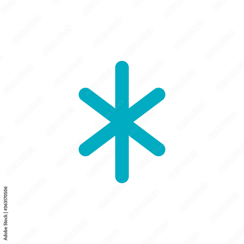 Snowflake icon. snow icon blue color on white background
