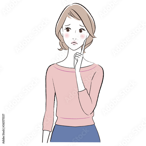 困る　悩む　女性