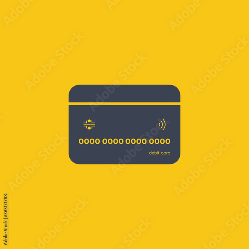 Credit Card icon. pay icon in flat design on orange background