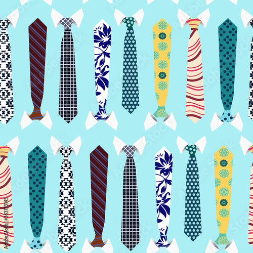 Colorful collection of Neck ties background pattern.