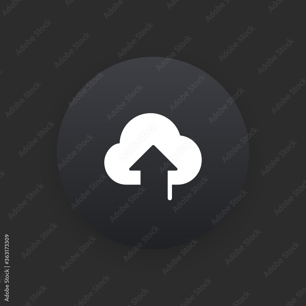 Upload Cloud - Matte Black Web Button Upload Cloud - Matte Black Web Button