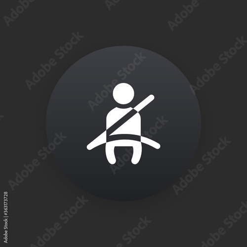 Seatbelt -  Matte Black Web Button