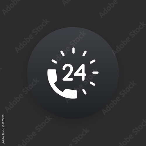 24 Hour helpline -  Matte Black Web Button