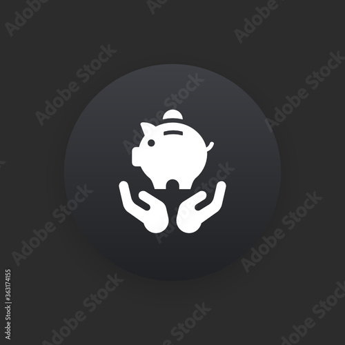 Saving Money -  Matte Black Web Button