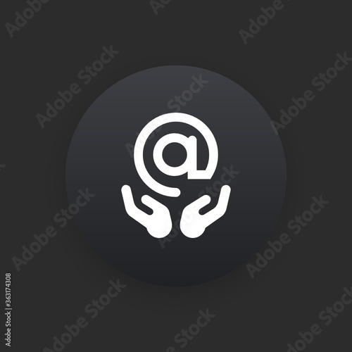 Email Provider -  Matte Black Web Button