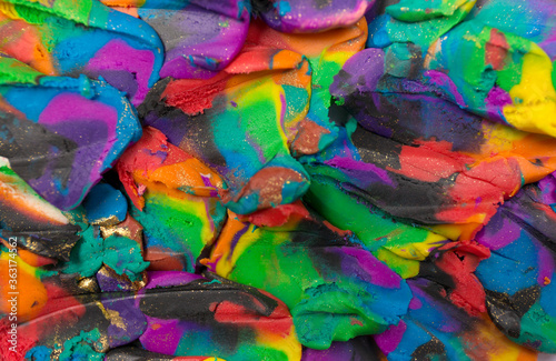 Colorful plasticine scale background. Close up texture. © anya babii