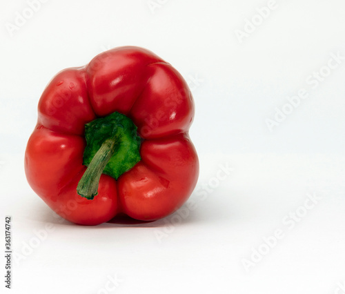 red pepper close up with green stem