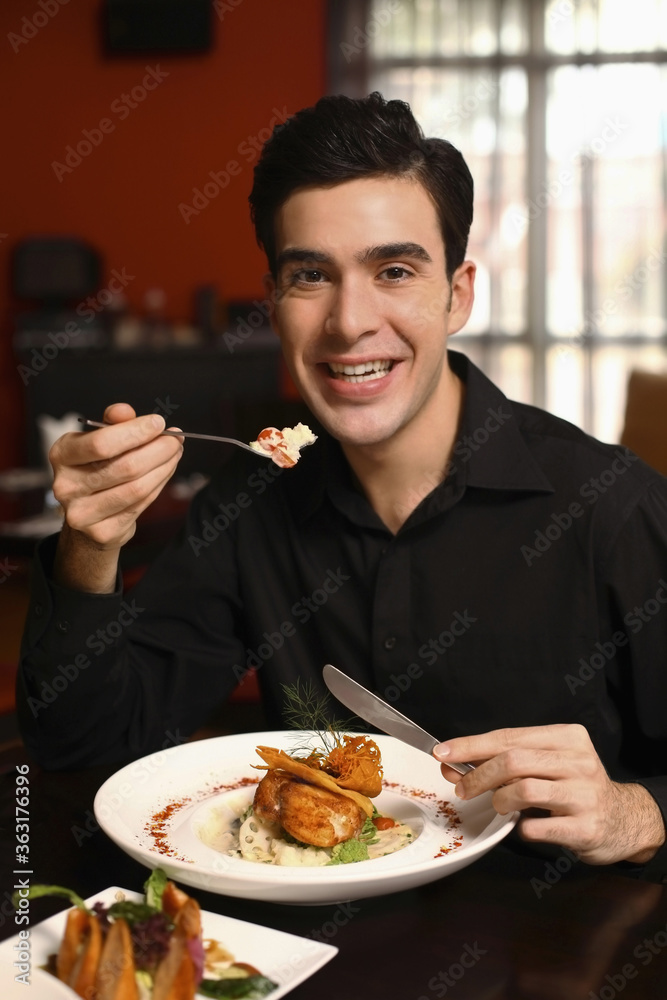 Man enjoying his meal Man enjoying his meal