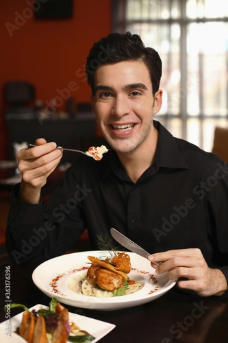 Man enjoying his meal