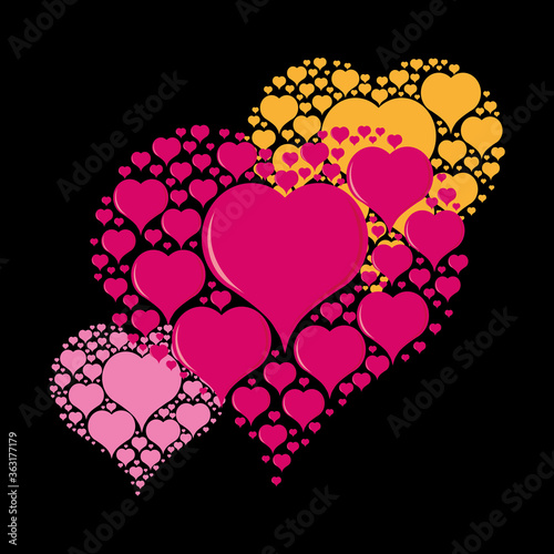 heart symbol of love  embossed style  vector illustration