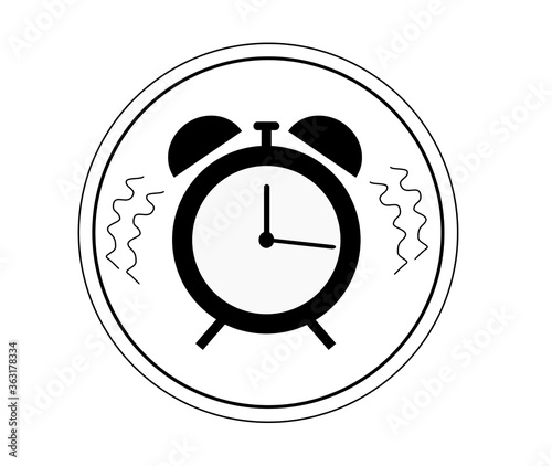 alarm clock icon in black and white