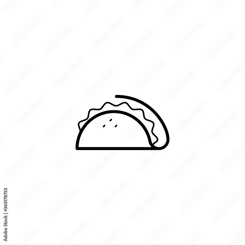 Fototapeta premium taco, mexican food icon vector illustration