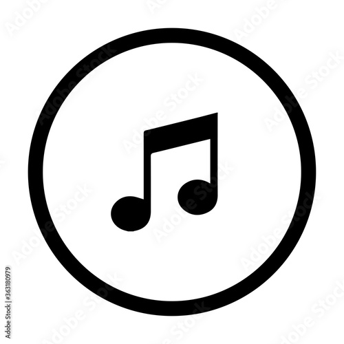 Music note icon vector illustration