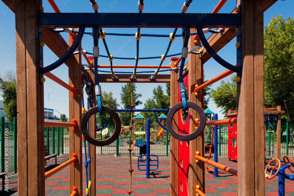 Empty children playground. Kids playground. Kid zone. Empty children playground. Kids playground. Kid zone.